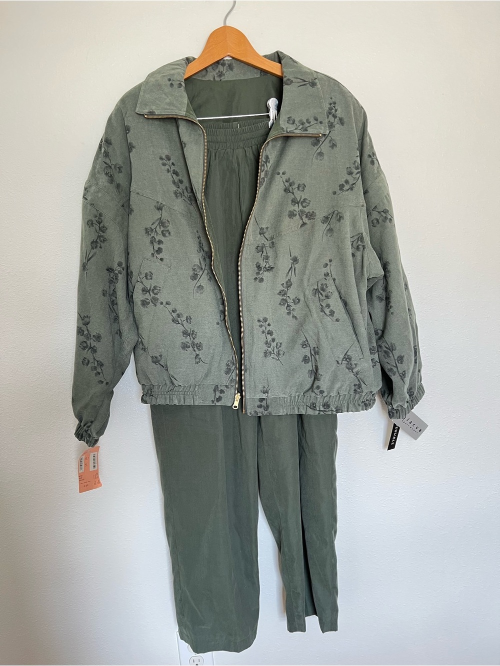 Giacca Sport Women’s Reversible 2PC Set Dark Sage Floral Jacket Pants 1X